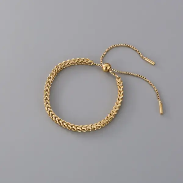 Wholesale Vintage Style Geometric 304 Stainless Steel 18K Gold Plated Stainless Steel Bracelets In Bulk