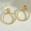 Wholesale 1 Pair Elegant Retro Exaggerated Geometric Circle 304 Stainless Steel Copper 18K Gold Plated Ear Studs