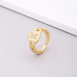 K Letters Ring / Adjustable Opening