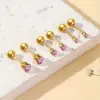 Wholesale 3 Pairs Simple Style Classic Style Geometric 304 Stainless Steel 18K Gold Plated Cartilage Earrings