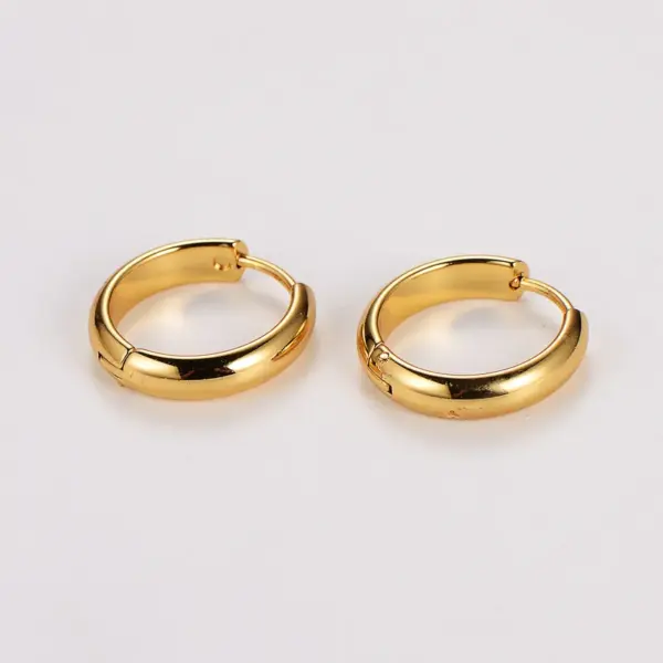 Wholesale 303 Stainless Steel Circle Electroplating Imitation Gold Vintage Style Classic Style Commute Earrings