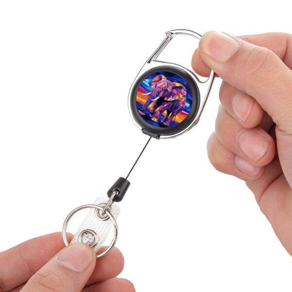 Wholesale Cross-border small fresh flower drop glue patch zinc alloy retractable easy-to-pull nurse ID card badge clip ID buckle