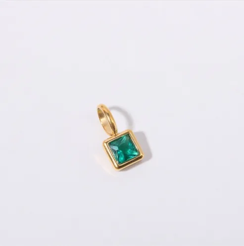 Wholesale 304 Stainless Steel Geometric PVD Coated Zircon 18K Real Gold Plated Simple Style Classic Style Waterproof Non Tarnish Plating Inlay