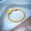 Wholesale PVD Coated 18K Gold Plated Twist 304 Stainless Steel Punk Waterproof Non Tarnish 304 Stainless Steel Bracelets