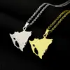 Wholesale Geometric Map 201 Stainless Steel 304 Stainless Steel Basic Modern Style Classic Style 304 Stainless Steel Pendant Necklace
