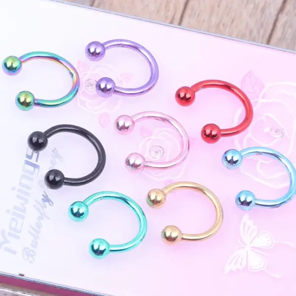 1 Piece Nose Rings & Studs Simple Style Geometric Stainless Steel