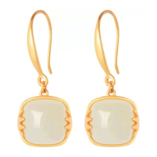 oly-d30f42976079707147e4ecf047e6df08 Wholesale Ancient Gold Hetian Jade Sugar Earrings Women's National Style Mother's Day Gift Earrings