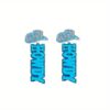 Wholesale Cross-border creative Western denim tribe acrylic HOWDY earrings female punk style hat earrings