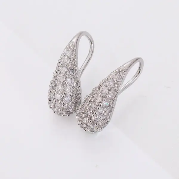Wholesale 1 Pair Simple Style Solid Color Inlay Copper Zircon Earrings