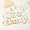 Wholesale PVD Coated Real Gold Plated 18K Gold Solid Color 304 Stainless Steel Simple Style Waterproof Non Tarnish Hoop Earrings