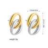 Wholesale Copper Oval Electroplating 18K Real Gold Plated Simple Style Gold Silver Drop Earrings