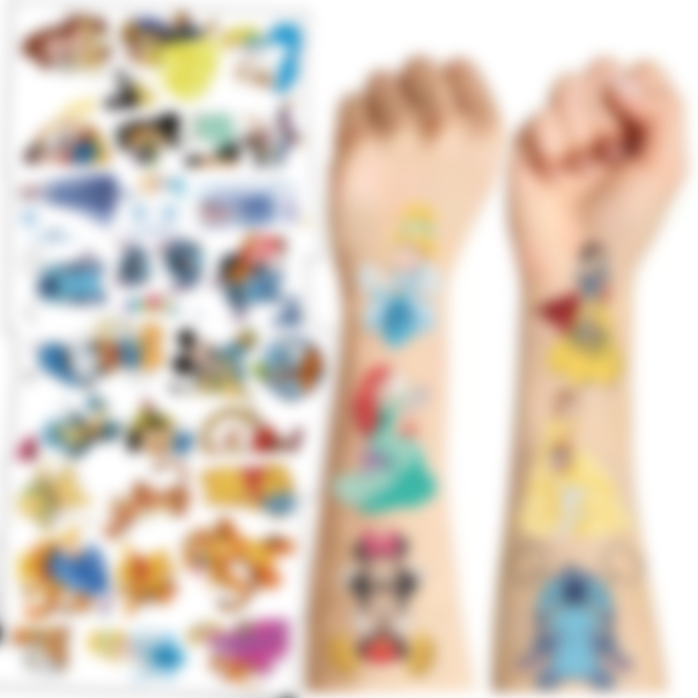 Wholesale Cross-Border New Chilen's Cartoon Mixed Character Tattoo Stickers Waterproof Sweat Fun Underwater Party Temrary Stickers