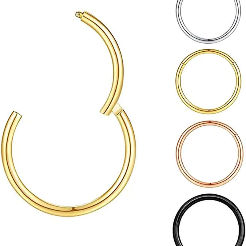 Wholesale 1 Piece 316L Stainless Steel Nose Rings & Studs Round Waterproof Non Tarnish Surgical Steel Nose Ring