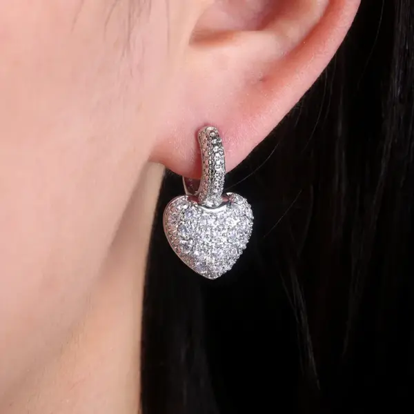 Wholesale Geometric Diamond Copper Artificial Gemstones Earrings