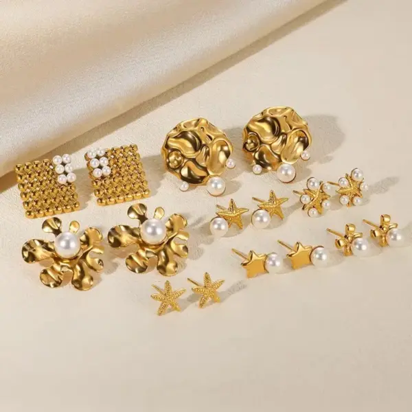 Wholesale 1 Pair Simple Style Starfish 304 Stainless Steel Ear Studs