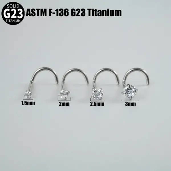 Wholesale 1 Piece Nose Rings & Studs Casual Hawaiian Tropical Geometric G23 Titanium Inlay Zircon Nose Rings & Studs Nose Pin