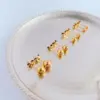 Wholesale Vacuum Plating PVD Coated Real Gold Plated 18K Gold Ball 304 Stainless Steel Simple Style Waterproof Non Tarnish Ear Studs