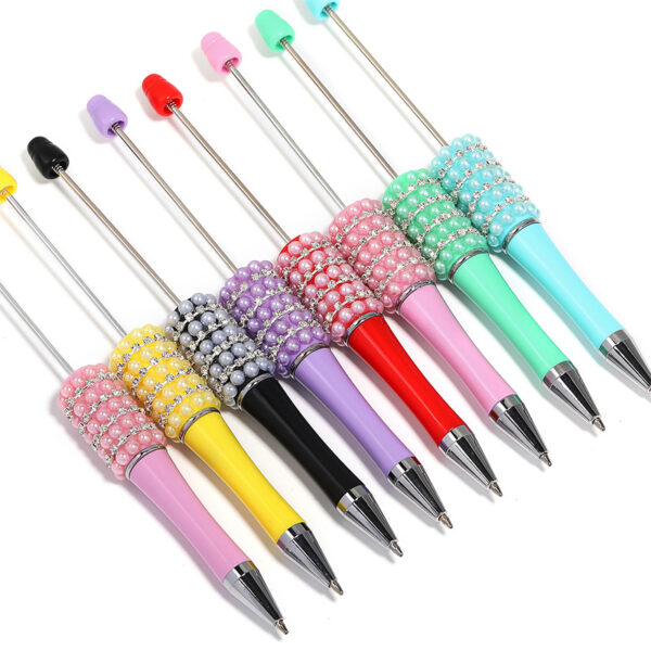 Wholesale Heavy Industry DIY Beadable Pen Multicolor Pearl Beaded Pen