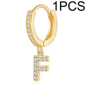 Single Alphabet Letter Earrings F