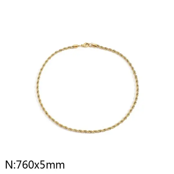 Wholesale Ion Plating (IP) 18K Gold Plated Solid Color 304 Stainless Steel Simple Style Waterproof Non Tarnish 304 Stainless Steel Lobster Trigger Clasp Closure Chain Necklace