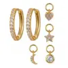 oly-d325da8bd935141d1bbff19beb56decf Wholesale Fashion Geometric Plating Metal Artificial Gemstones Copper Earrings