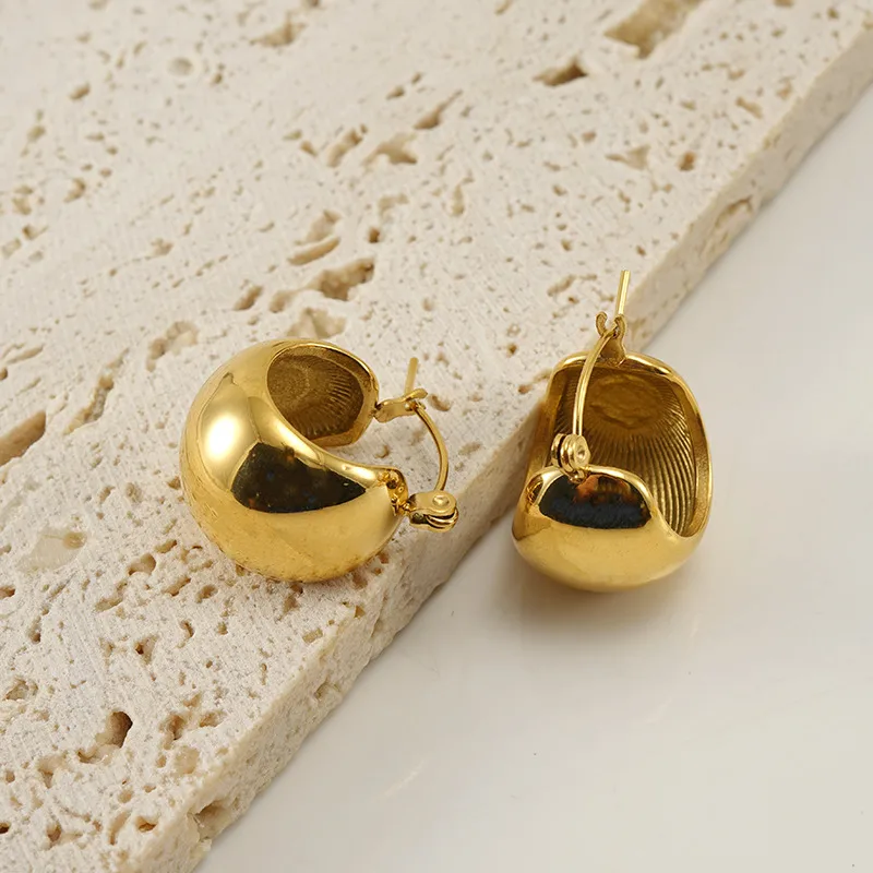Wholesale 1 Pair Fashion U Shape Plating Titanium Steel Hoop Earrings