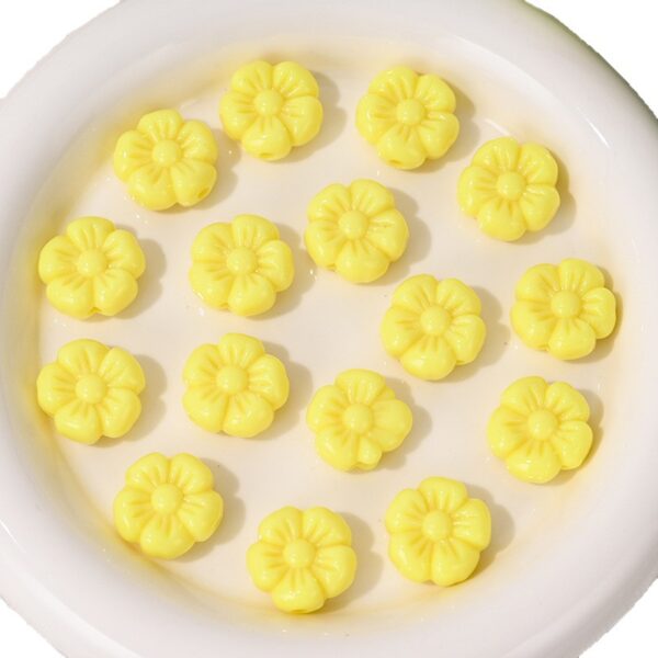 Wholesale Acrylic Cream Candy Color Small Flower Beads