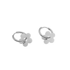 2 [Ag26] Flower Ear Ring / Steel Color