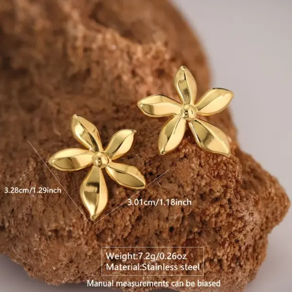 1 Pair IG Style Fairy Style Casual Geometric Square Star 304 Stainless Steel Imitation Gold Ear Studs