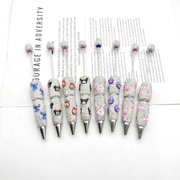 Wholesale DIY Cartoon Dream Full Diamond Beaded Pen Cross-Border Popular Halloween Kuromi Kt Cat Heavy Craft Crystal Diamond Pen
