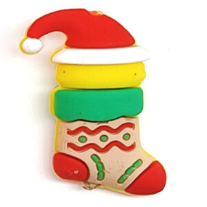 Christmas Bear Stockings [Silicone Beads] Yellow Bear