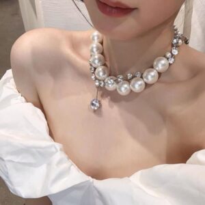 Large pearl two-piece necklace