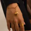Wholesale PVD Coated Real Gold Plated Heart Shape 304 Stainless Steel Simple Style Waterproof Non Tarnish Jewelry Set