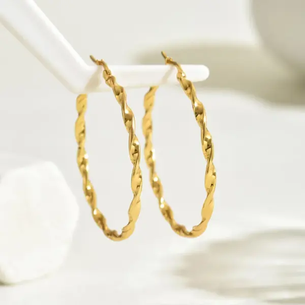 1 Pair Vintage Style Simple Style Circle 201 Stainless Steel Earrings