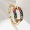 Wholesale Fashion Geometric Copper Gold Plated Zircon Open Ring In Bulk