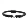Wholesale Fashion Geometric 304 Stainless Steel Volcanic Rock Tiger Eye No Inlaid Natural Stone Bracelet In Bulk