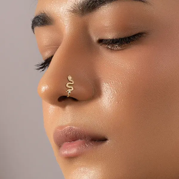 Wholesale Vintage Style Snake Alloy Gold Plated Nose Ring Nose Pin