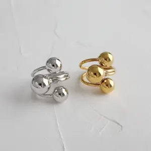 Wholesale Retro Geometric Copper Plating Open Rings