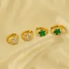 Wholesale PVD Coated 18K Gold Plated Flower 304 Stainless Steel Elegant Retro Waterproof Non Tarnish Earrings