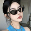 Wholesale Retro Triangular Cat-Eye Small Face Sunglasses for Women, Ins Black Small Frame Sunglasses, Sun Protection Style Photo Taking