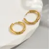 304 Stainless Steel Stainless Steel Round Electroplated Golden Plated Hip-Hop Gold Hoop Earrings