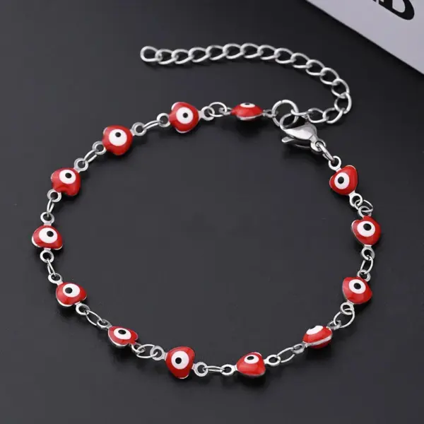 Wholesale Ethnic Style Classic Style Artistic Devil's Eye Heart Shape Simple 304 Stainless Steel Bracelets In Bulk