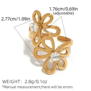 Gold / Average Size / 1 PCs Zircon Ring