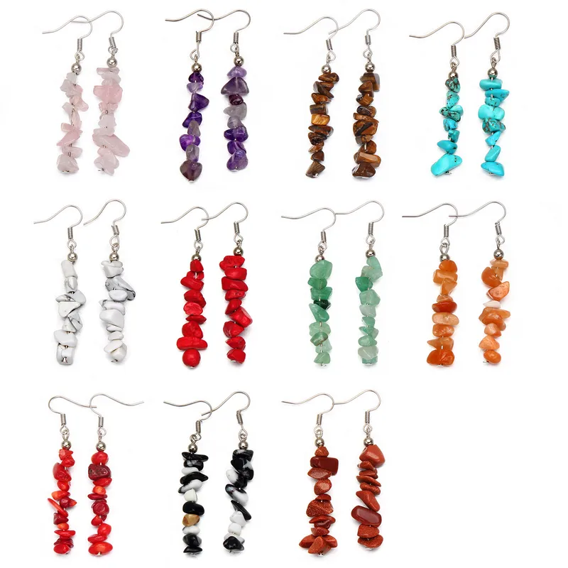 Wholesale 1 Pair Retro Irregular Plating Natural Stone op Earrings