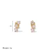Wholesale Ion Plating (IP) 16K Gold Platinum Real Gold Plated Arc 304 Stainless Steel Chinoiserie Casual Cute Waterproof Non Tarnish Ear Studs