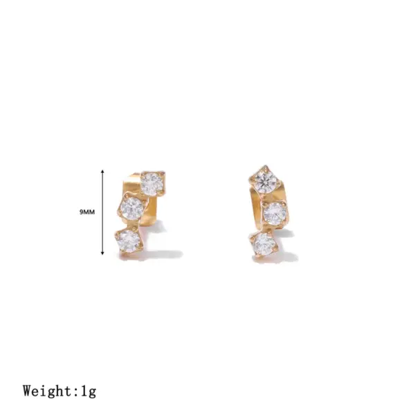 Wholesale Ion Plating (IP) 16K Gold Platinum Real Gold Plated Arc 304 Stainless Steel Chinoiserie Casual Cute Waterproof Non Tarnish Ear Studs