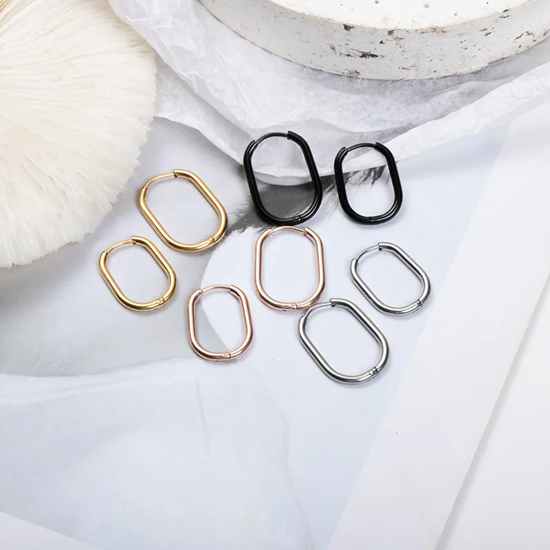 Wholesale Simple Style U Shape Stainless Steel lishing Plating Earrings 1 Pair