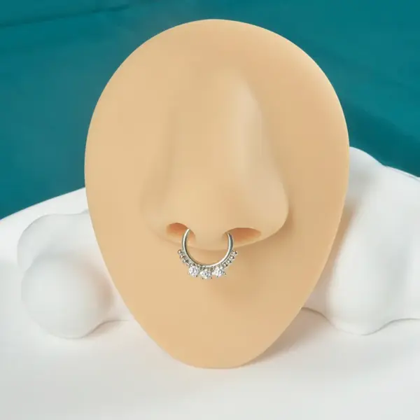 Wholesale 1 Piece Nose Rings & Studs Modern Style Simple Style Shiny Water Droplets 304 Stainless Steel Copper Plating Inlay Synthetic Opal Rhinestones Zircon 18K Gold Plated Nose Pin