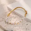 304 Stainless Steel Plastic Geometric Solid Color Ion Plating (IP) Plastic 18K Gold Plated Sweet Waterproof Non Tarnish Inlay Conventional Chain Multicolor-Golden Yellow Bracelets