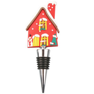 Christmas house wine stopper